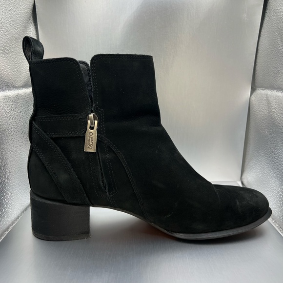 Vionic Sienna Suede Ankle Boots Leather Waterproof Black Buckle Women's Size 7.5 - Picture 3 of 10